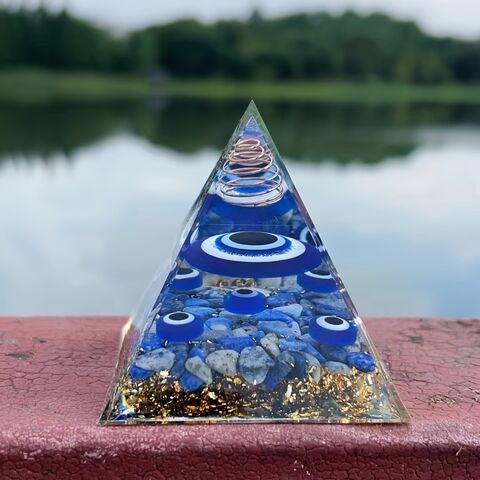 60 Estilos 6CM Natural 7 Chakra Orgonita Bola de Cristal Curativa Loto Lapislázuli Cuarzo Gema Piedra Pirámide de Orgonita Ornamento Regalo para el Hogar