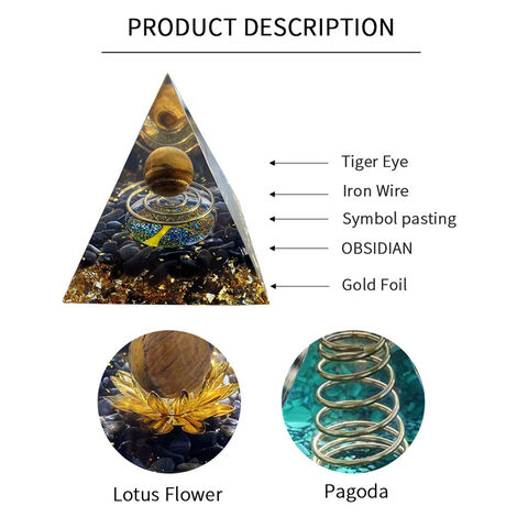 60 Estilos 6CM Natural 7 Chakra Orgonita Bola de Cristal Curativa Loto Lapislázuli Cuarzo Gema Piedra Pirámide de Orgonita Ornamento Regalo para el Hogar