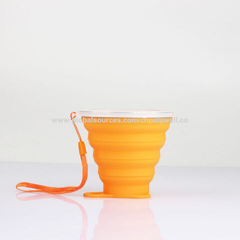 Vente directe tasse pliante en silicone, bouilloire de voyage écologique, tasse de rince-bouche portable, tasse rétractable pour cadeau et boisson