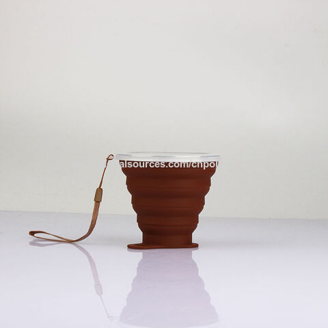 Vente directe tasse pliante en silicone, bouilloire de voyage écologique, tasse de rince-bouche portable, tasse rétractable pour cadeau et boisson