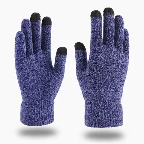 Gants d'hiver chauds universels en tricot 100 % laine avec logo personnalisé pour hommes et femmes, gants rétro d'équitation en plein air avec écran tactile