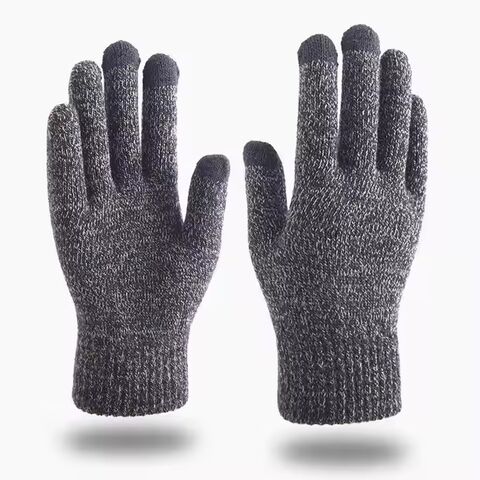 Gants d'hiver chauds universels en tricot 100 % laine avec logo personnalisé pour hommes et femmes, gants rétro d'équitation en plein air avec écran tactile