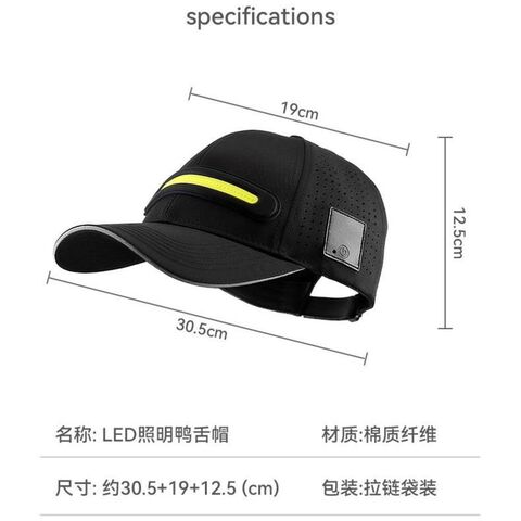 Chapeau Lumineux LED avec Bande Lumineuse, Éclairage Nocturne Puissant, Lampe Solaire - Idéal pour l'Extérieur