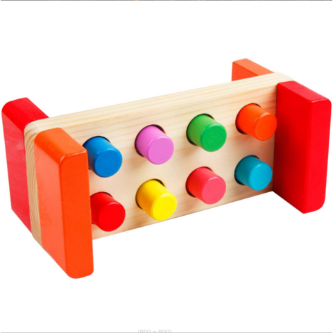 Table de jeu éducative pour enfants 'Whack-a-Mole', banc à marteler en bois avec maillet, jouet d'éveil pour enfants.
