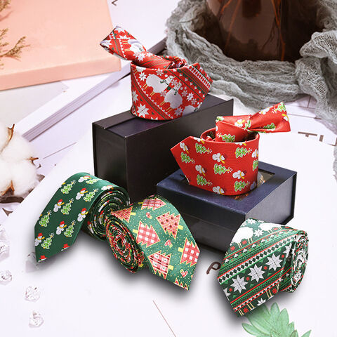 Hochwertige klassische Weihnachtskrawatte aus Polyester-Seide-Jacquard für die Weihnachtszeit - Weihnachtskrawatten im Großhandel