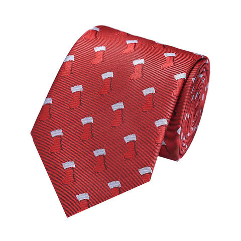 Hochwertige klassische Weihnachtskrawatte aus Polyester-Seide-Jacquard für die Weihnachtszeit - Weihnachtskrawatten im Großhandel