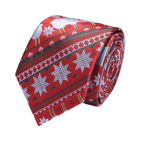 Hochwertige klassische Weihnachtskrawatte aus Polyester-Seide-Jacquard für die Weihnachtszeit - Weihnachtskrawatten im Großhandel