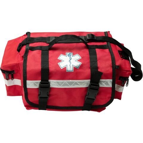 Sac de Premier Secours Rouge Professionnel Vide, 43 x 23 x 18 cm, Trousse de Premiers Soins Traumatologiques EMT pour Paramédicaux et Urgences Médicales