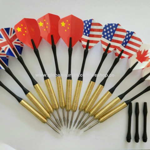 Dardos de 16g con punta de acero y diseño de bandera, dardos profesionales para competiciones, dardos para puestos de feria y globos.