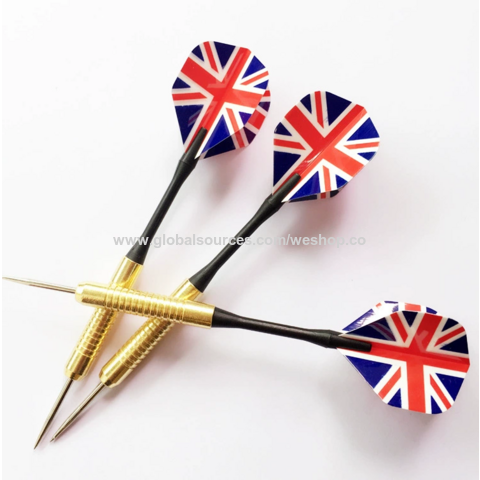 Dardos de 16g con punta de acero y diseño de bandera, dardos profesionales para competiciones, dardos para puestos de feria y globos.