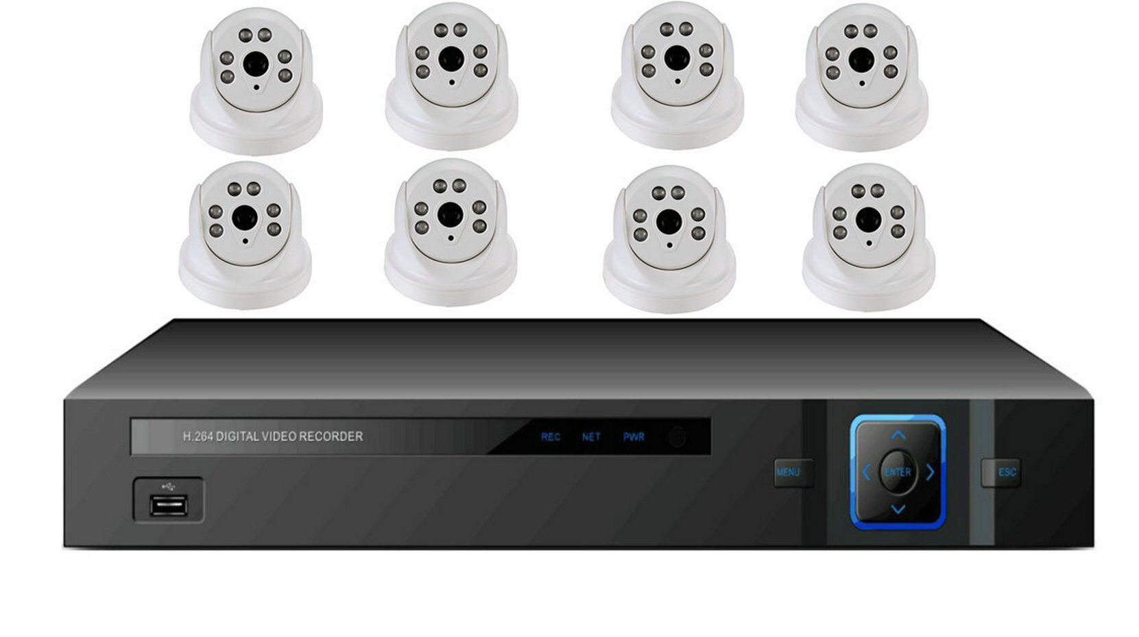Factory Price 2mp/5mp/8mp 8ch Cctv Kits With 8pcs Metal Ir Bullet ...