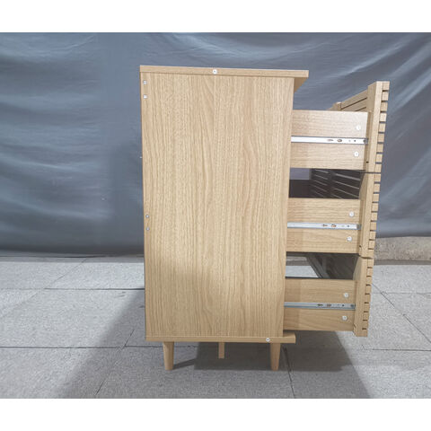 Holzkommode mit 3 Schubladen, Sideboard-Aufbewahrungsschrank, Nachttisch mit Schublade, Boho-Kleinschrank, Kommode mit 3 Schubladen, Beistelltisch