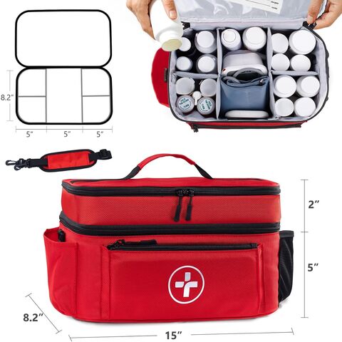 Organisateur de Trousse de Premiers Secours de Voyage - Rangement Organisateur de Médicaments - Rangement Organisateur de Piluliers - Organisateur de Médicaments pour la Maison - Médicaments