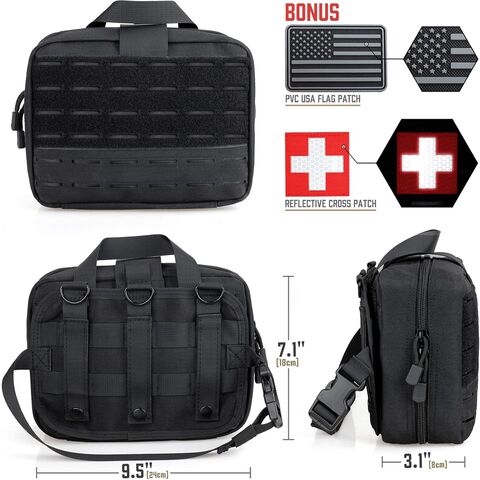 Pochette Médicale Tactique Molle - Taille Améliorée, Grande Capacité IFAK avec Détachement Rapide et Montage sur Appui-Tête, Inclus