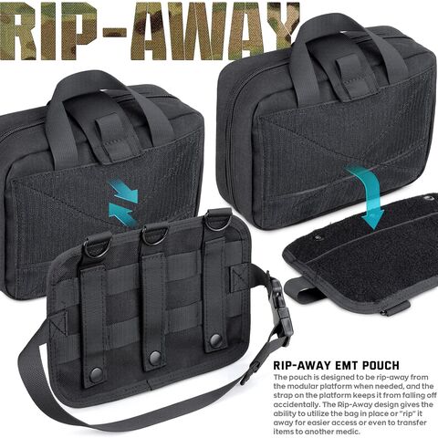 Pochette Médicale Tactique Molle - Taille Améliorée, Grande Capacité IFAK avec Détachement Rapide et Montage sur Appui-Tête, Inclus