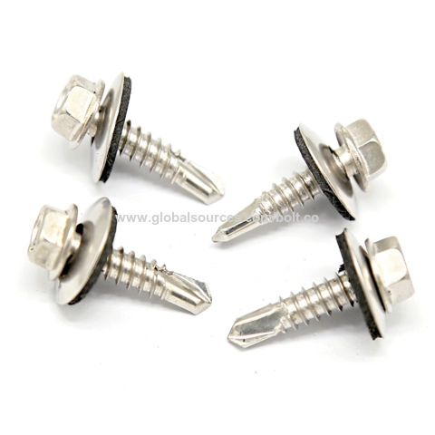 4.2*13 DIN 7504 M Square Socket Screw 4.8x35 Steel C1022 Zink 12mkm Hex Self Driling Screws with Rubber Washer