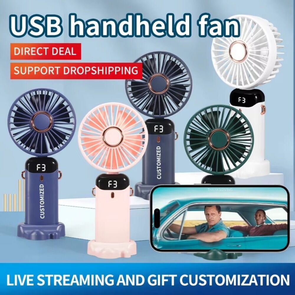 Portable Handheld Fans Usb Rechargeable Battery Operated With 5 Speeds ...