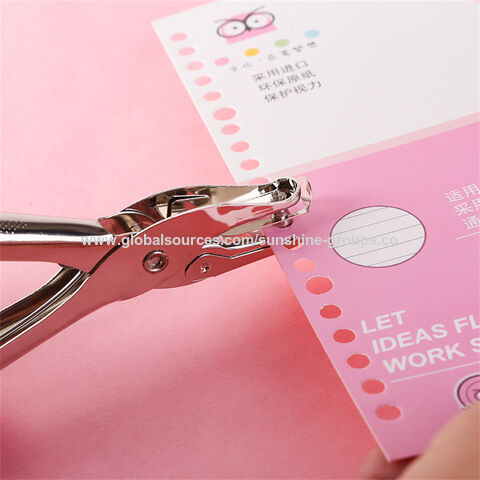 Perforadora de metal para suministros de oficina, perforadora manual de papel A4, perforadora de un solo agujero para hojas sueltas, material de papelería para estudiantes