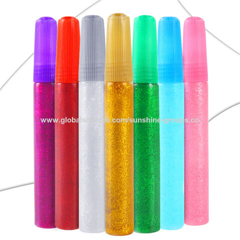Pegamento con brillo de 10 ml para manualidades infantiles, pegamento en polvo dorado, material de tarjetas de felicitación para pintar DIY, pegamento en polvo de perlas pastel al por mayor