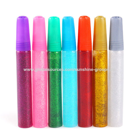 Pegamento con brillo de 10 ml para manualidades infantiles, pegamento en polvo dorado, material de tarjetas de felicitación para pintar DIY, pegamento en polvo de perlas pastel al por mayor