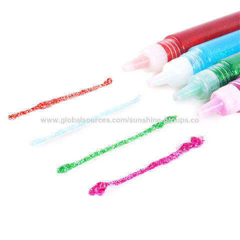 Pegamento con brillo de 10 ml para manualidades infantiles, pegamento en polvo dorado, material de tarjetas de felicitación para pintar DIY, pegamento en polvo de perlas pastel al por mayor