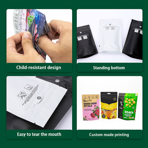 Kantong Mylar Berdiri Food Grade untuk Buah-Buahan Beku Kering - Penghalang Oksigen Tinggi, Kapasitas 3.5g, Sertifikasi FDA & SGS