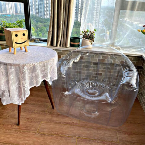 Transparentes Lazy-Boy-Sofa, aufblasbares Sofa, kreativer Balkonstuhl für Schlafzimmer, Picknick-Foto-Requisiten