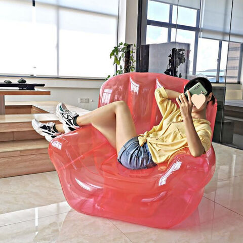 Transparentes Lazy-Boy-Sofa, aufblasbares Sofa, kreativer Balkonstuhl für Schlafzimmer, Picknick-Foto-Requisiten