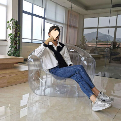 Transparentes Lazy-Boy-Sofa, aufblasbares Sofa, kreativer Balkonstuhl für Schlafzimmer, Picknick-Foto-Requisiten