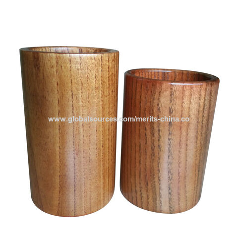 Juego de 5 cucharas de madera con soporte para cocinar, utensilios de cocina de madera, juego de espátula, volteador, espumadera y cuchara ranurada no tóxicos