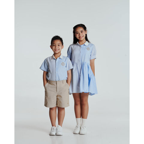 Vietnamesischer Hersteller Großhandel Unisex Kinderhemd Gestreiftes Umlegekragen Knopf Stickerei Hemd / Hemd für Herren / Kinderhemd - A002