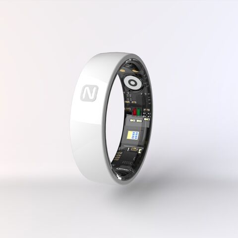 Bague Connectée Intelligente Bluetooth Rose en Céramique Tendance avec Contrôle Gestuel KQ8 pour Suivi de Santé et Moniteur de Fréquence Cardiaque