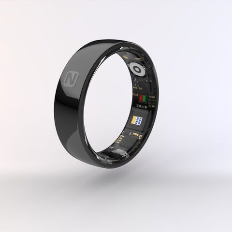 Bague Connectée Intelligente Bluetooth Rose en Céramique Tendance avec Contrôle Gestuel KQ8 pour Suivi de Santé et Moniteur de Fréquence Cardiaque