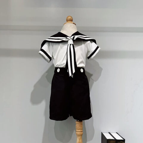 Vietnamesischer Hersteller Vintage Frühling Sommer Herbst Outfit Schwarze Jungen Sets 2-teiliges Jungen Anzug Set/ Kinder Designer Kleidung - Brian Set