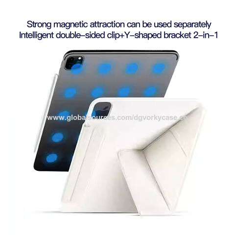 حافظة جلدية مغناطيسية ذكية 3+Y لجهاز iPad Pro 11 M2/M4، خاصية الإسبات/الاستيقاظ التلقائي 2024