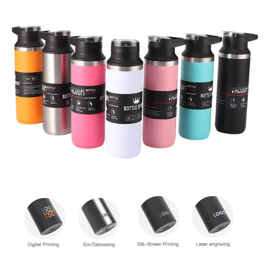 Custom Logo 500ml Cups Double Wall 18/8 Stainless Steel Metal Water ...