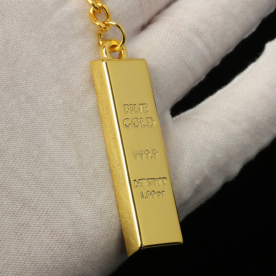 Small Gift Wholesale Creative Metal Gold Brick Keychain Customized Logo ...