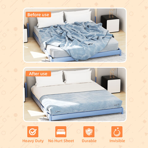 Pinces de Fixation Draps Housse Réglables Haute Résistance : Maintiennent les draps bien tendus. Fixations d'Angle pour Draps et Alèses - Blancs
