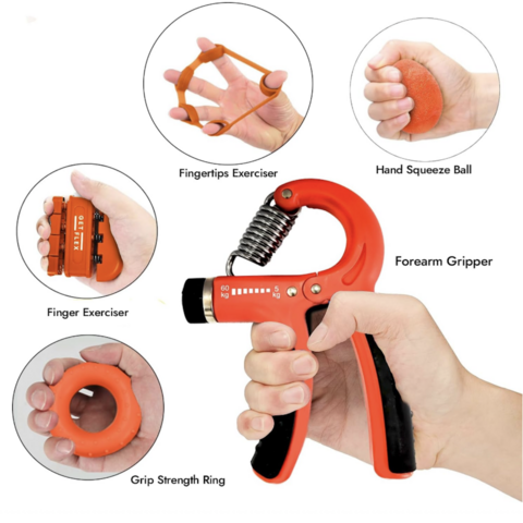 Pelatih Kekuatan Genggaman (Paket 5) - Penguat Genggaman Tangan dengan Resistensi Pegas yang Dapat Disesuaikan Mulai Dari 5 Hingga 60kg (11 Hingga 132 lbs)