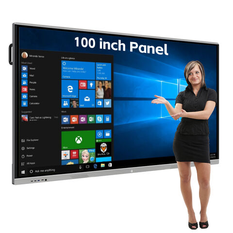 Hochwertiges 85-Zoll interaktives Whiteboard mit schwarzem Gehäuse, Multi-Touch Smart Screen Flat Panel für Konferenzräume und Klassenzimmer