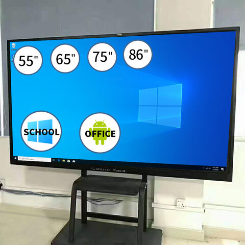 Hochwertiges 85-Zoll interaktives Whiteboard mit schwarzem Gehäuse, Multi-Touch Smart Screen Flat Panel für Konferenzräume und Klassenzimmer