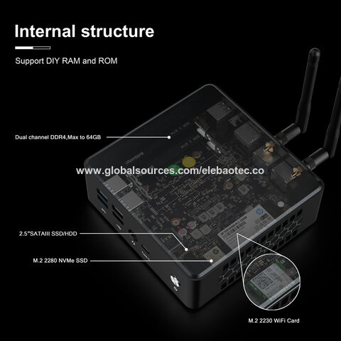 ELEBAO MPI12 Mini PC Core I7 I3 I5 Win 10 11 Linux DDR4 16GB M.2 SDD 512GB Gaming Computer Desktop Gaming Mini PC