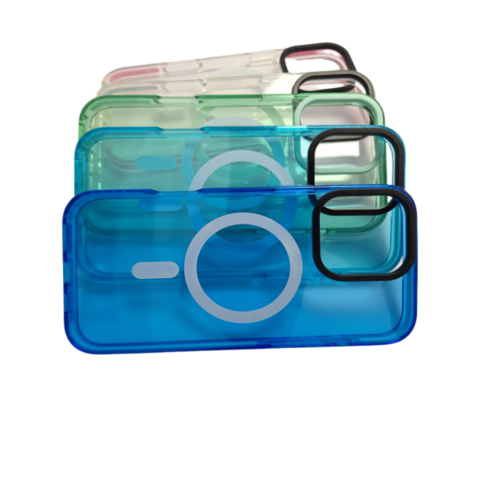 Coque de Téléphone Magnétique OEM/ODM Premium Cristal Couleur Bonbon TPU Transparent Style Européen 2025