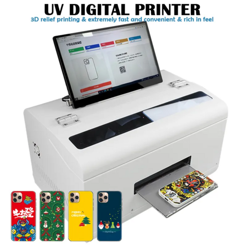 Mini imprimante UV relief 3D multifonctionnelle A5 pour impression personnalisée de montres intelligentes, clés USB, coques et films arrière - Imprimante 3D