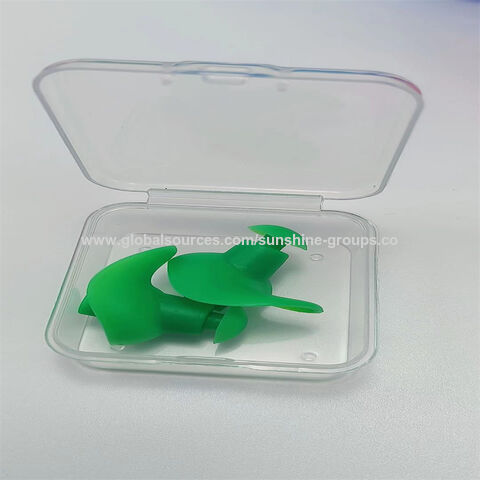 Tapones para oídos de natación, tapones de silicona impermeables en espiral, clip nasal, set en caja negra, tapones para dormir y reducir el ruido