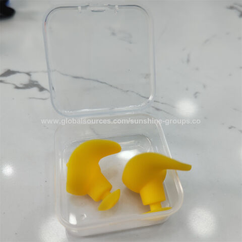Tapones para oídos de natación, tapones de silicona impermeables en espiral, clip nasal, set en caja negra, tapones para dormir y reducir el ruido