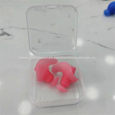 Tapones para oídos de natación, tapones de silicona impermeables en espiral, clip nasal, set en caja negra, tapones para dormir y reducir el ruido