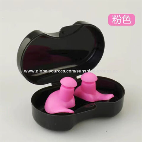 Tapones para oídos de natación, tapones de silicona impermeables en espiral, clip nasal, set en caja negra, tapones para dormir y reducir el ruido