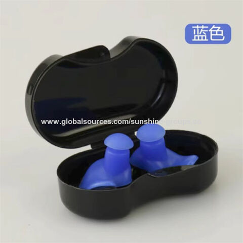 Tapones para oídos de natación, tapones de silicona impermeables en espiral, clip nasal, set en caja negra, tapones para dormir y reducir el ruido
