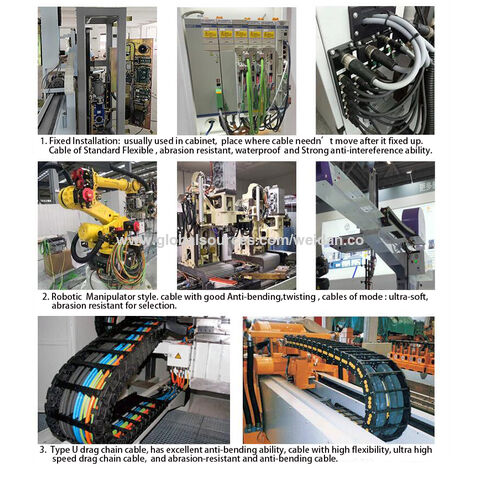 Weidan Robotic 12X 0, 30 mm2 12x0, 50 mm2 12x0, 75 mm2 Schlepp ketten schlepp kabel für Roboterarm-Plattenspieler